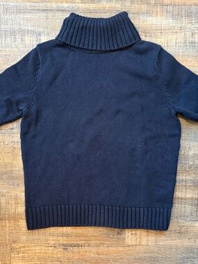 Lauren Ralph Lauren Black Cotton Turtleneck Sweater Short Sleeve Small